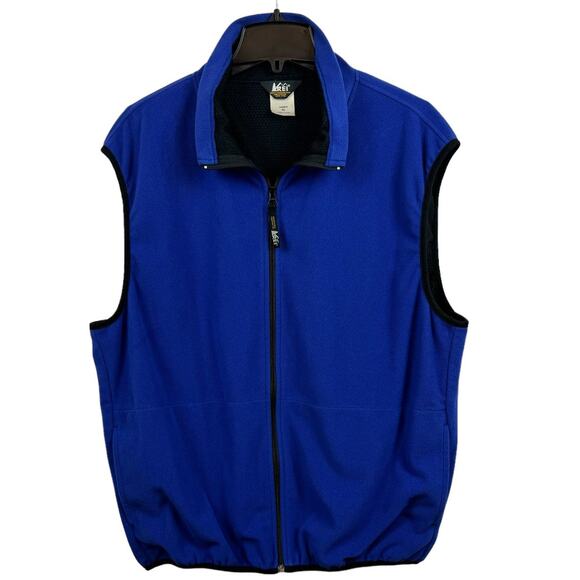 Men's REI Blue Fleece Vest Unisex Zip Up Lined Outdoor Canada Made Outerwear XL - Picture 1 of 12